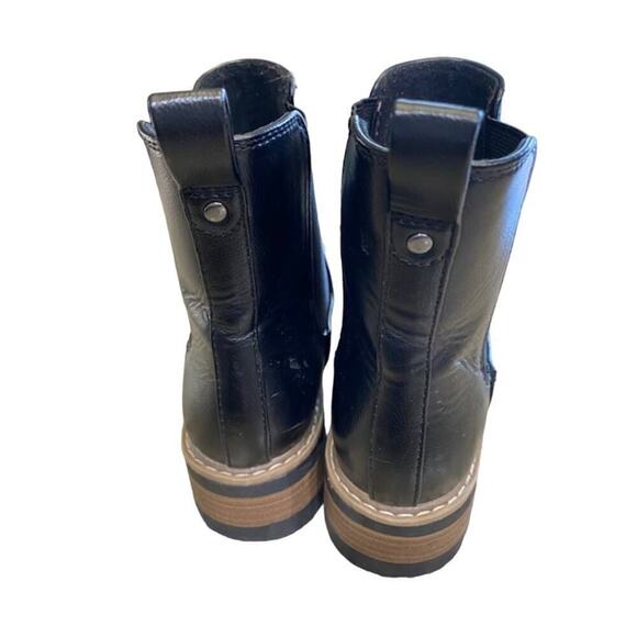 UNIVERSAL THREAD FAUX LEATHER ANKLE CHELSEA WOMENS BOOTS BLACK SZ 6 NEW - Picture 4 of 9